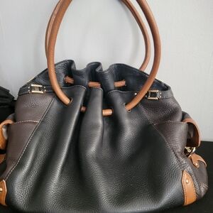 Cole Haan Black, Luggage and Brown Pebble Leather TBag